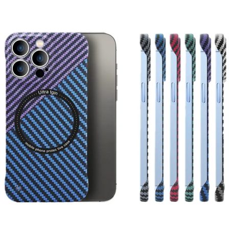 Borderless Carbon Fiber Texture Case With Wireless Charging Support