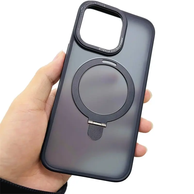 Wireless Charging Magnetic Ring Stand Phone Case For Iphone - Image 3