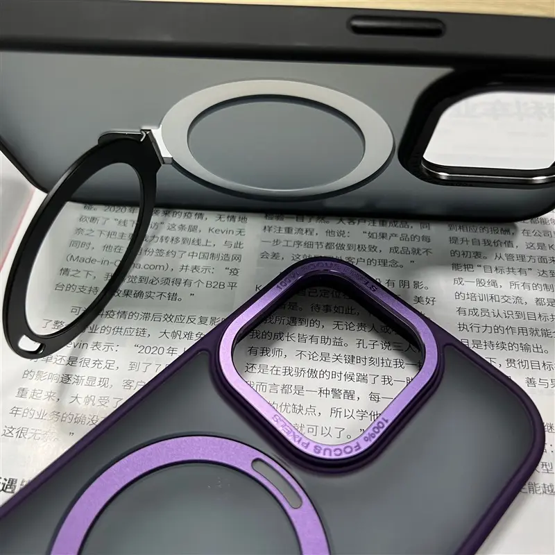 Wireless Charging Magnetic Ring Stand Phone Case For Iphone - Image 6