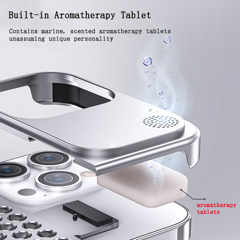 New Aromatherapy Metal Frameless Heat Dissipation Breathable Protective Phone Case - Image 7