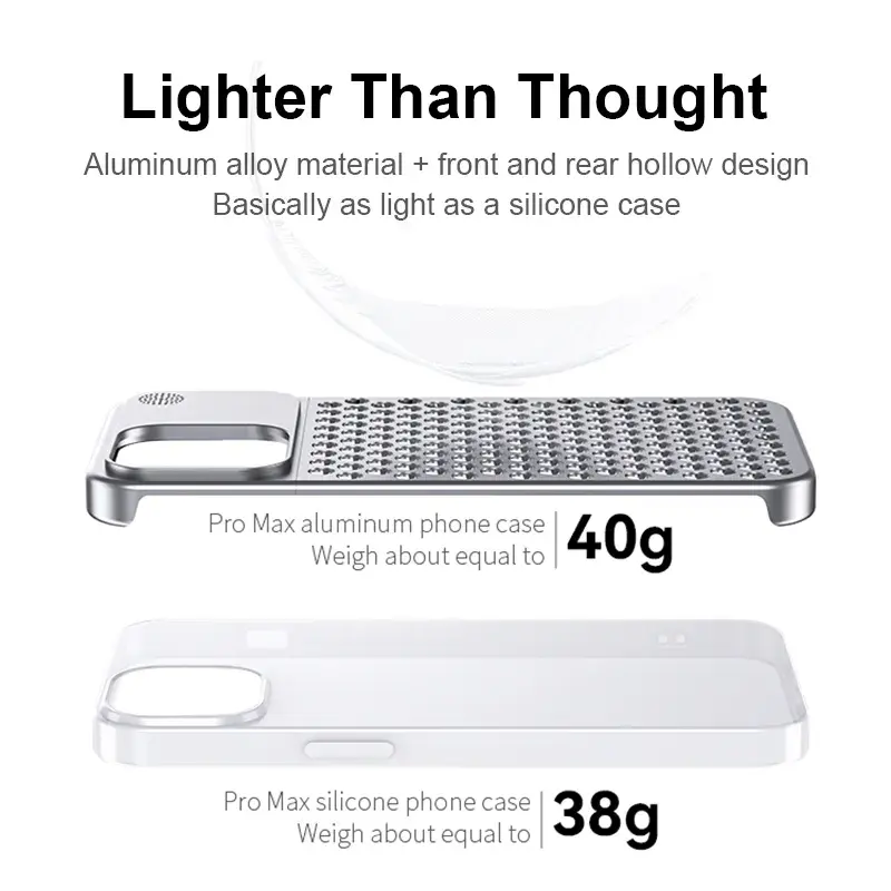 New Aromatherapy Metal Frameless Heat Dissipation Breathable Protective Phone Case - Image 5