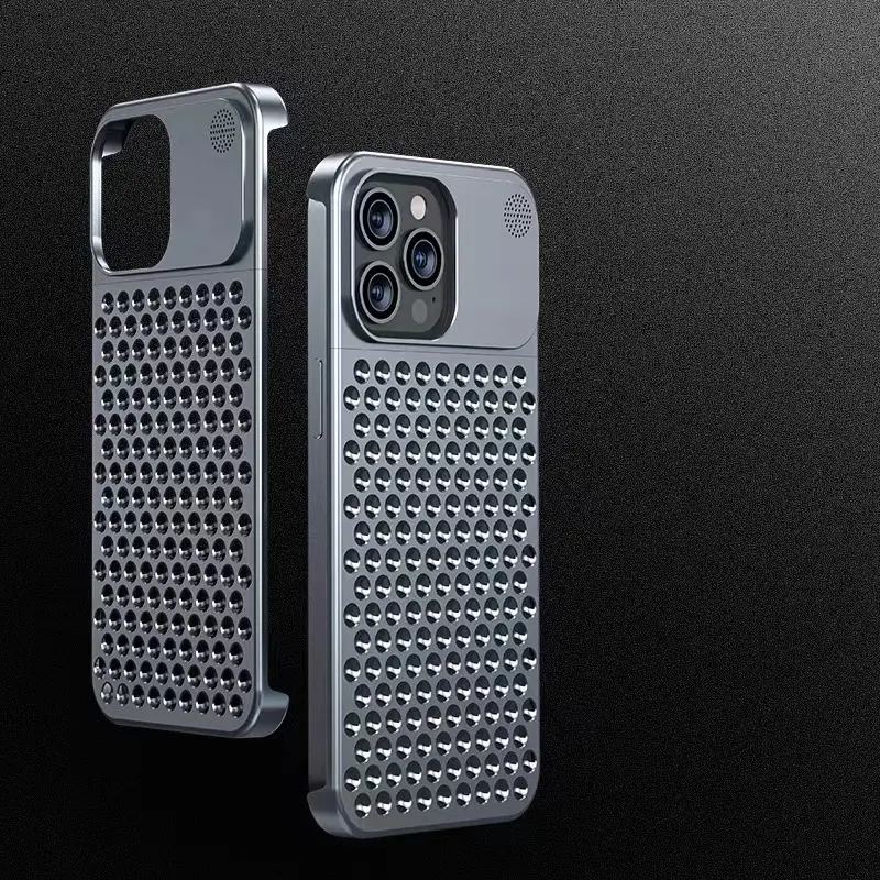 New Aromatherapy Metal Frameless Heat Dissipation Breathable Protective Phone Case - Image 8